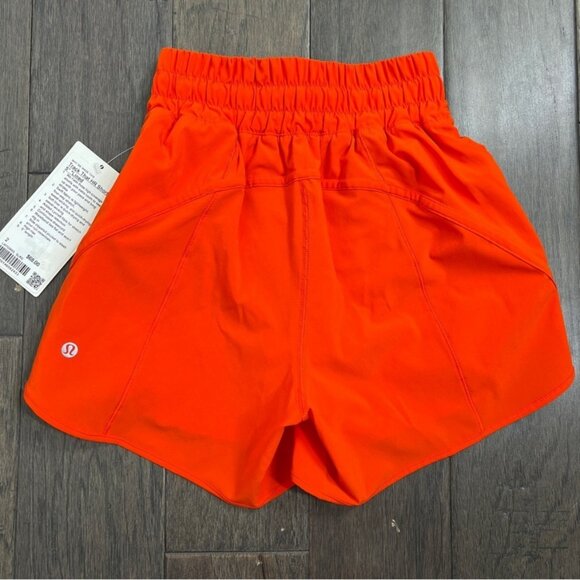 Lululemon NWT Track That High-Rise Lined Short 5" Solar Orange - Picture 4 of 10